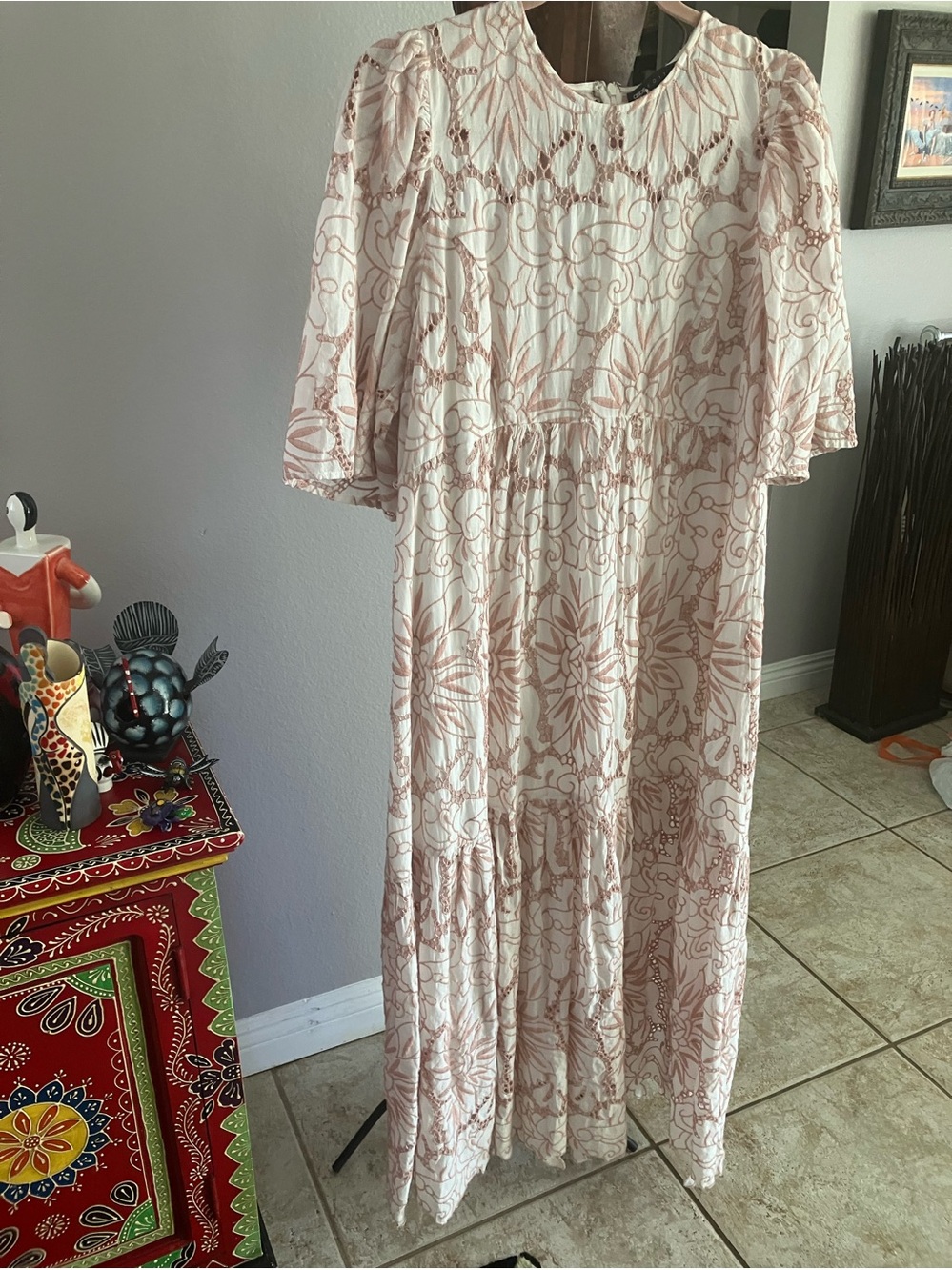 ASOS Design  Cream Floral Broderie Anglaise Just gorgeous Dress NWOT, Size 12 - Picture 10 of 11